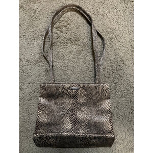 Women's Vintage Nine West Shoulder Bag One Size Brown Black Snake Print